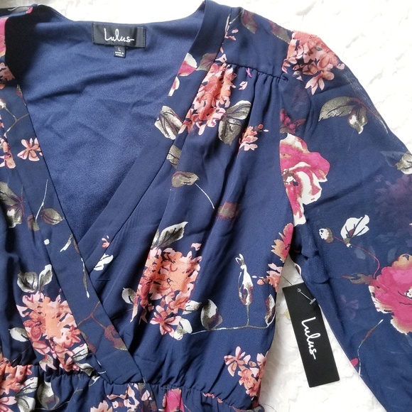 NWT PRETTY PRETENDER NAVY FLORAL PRINT DRESS - Picture 4 of 8